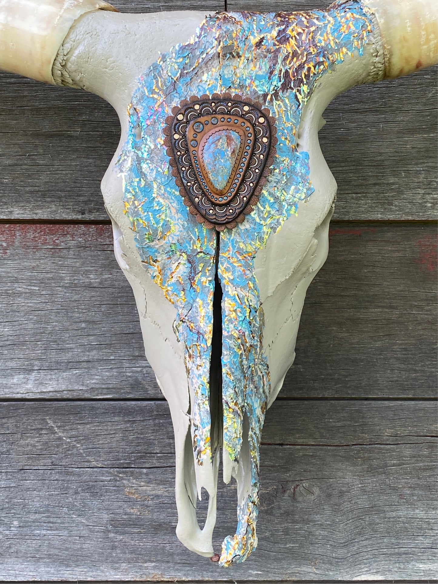 “Aurora” Texas Longhorn Skull Art