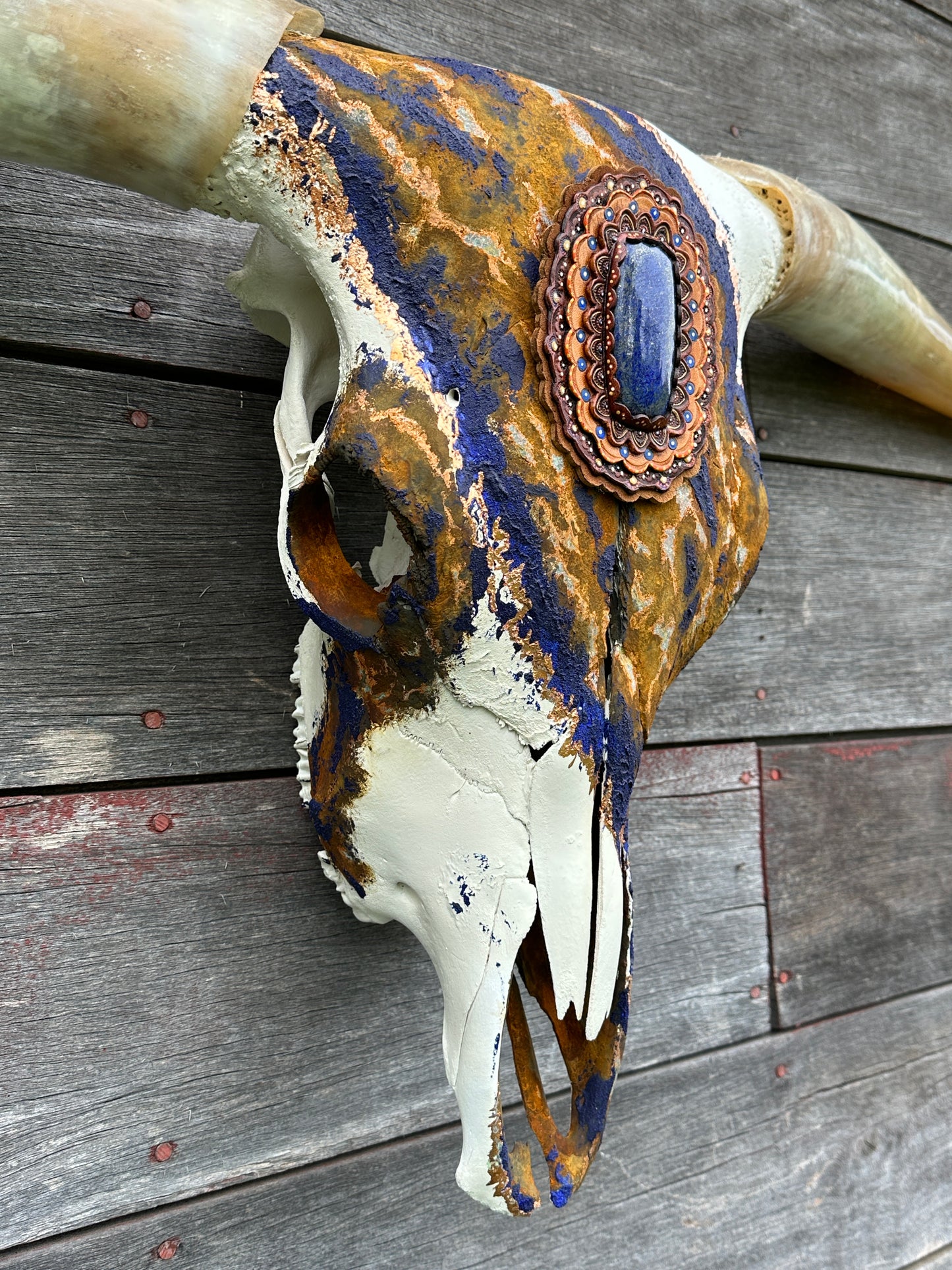 “Levi” Texas Longhorn Skull Art