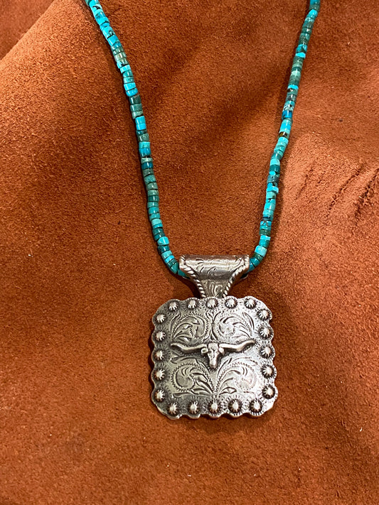 Longhorn & Turquoise Necklace